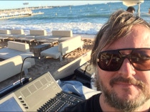 Mixing at the beach in Cannes